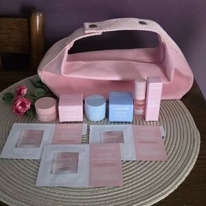 Laneige Skincare Set with Pink Bag